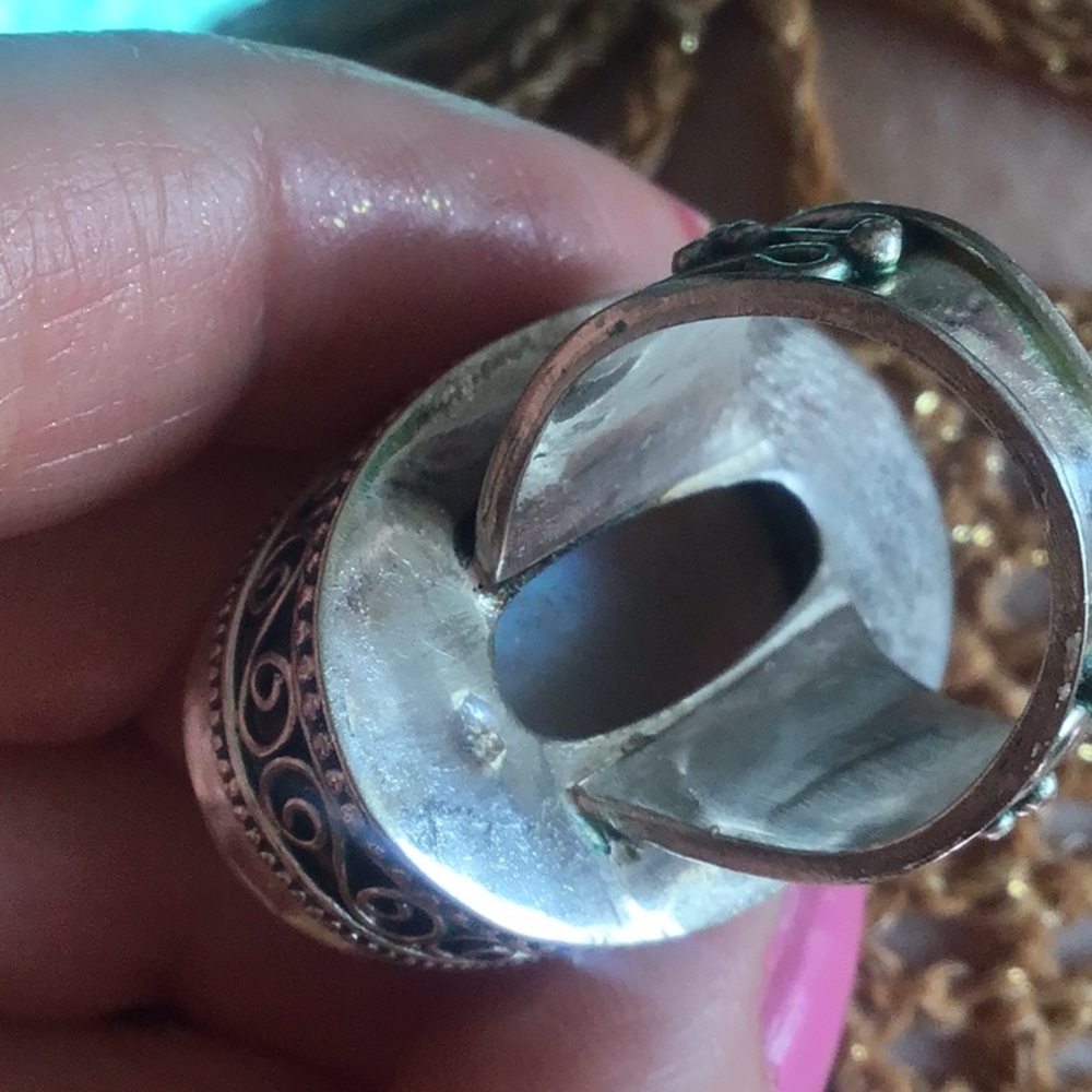 Rainbow Moonstone Oval Statement Ring In Iridesce… - image 7